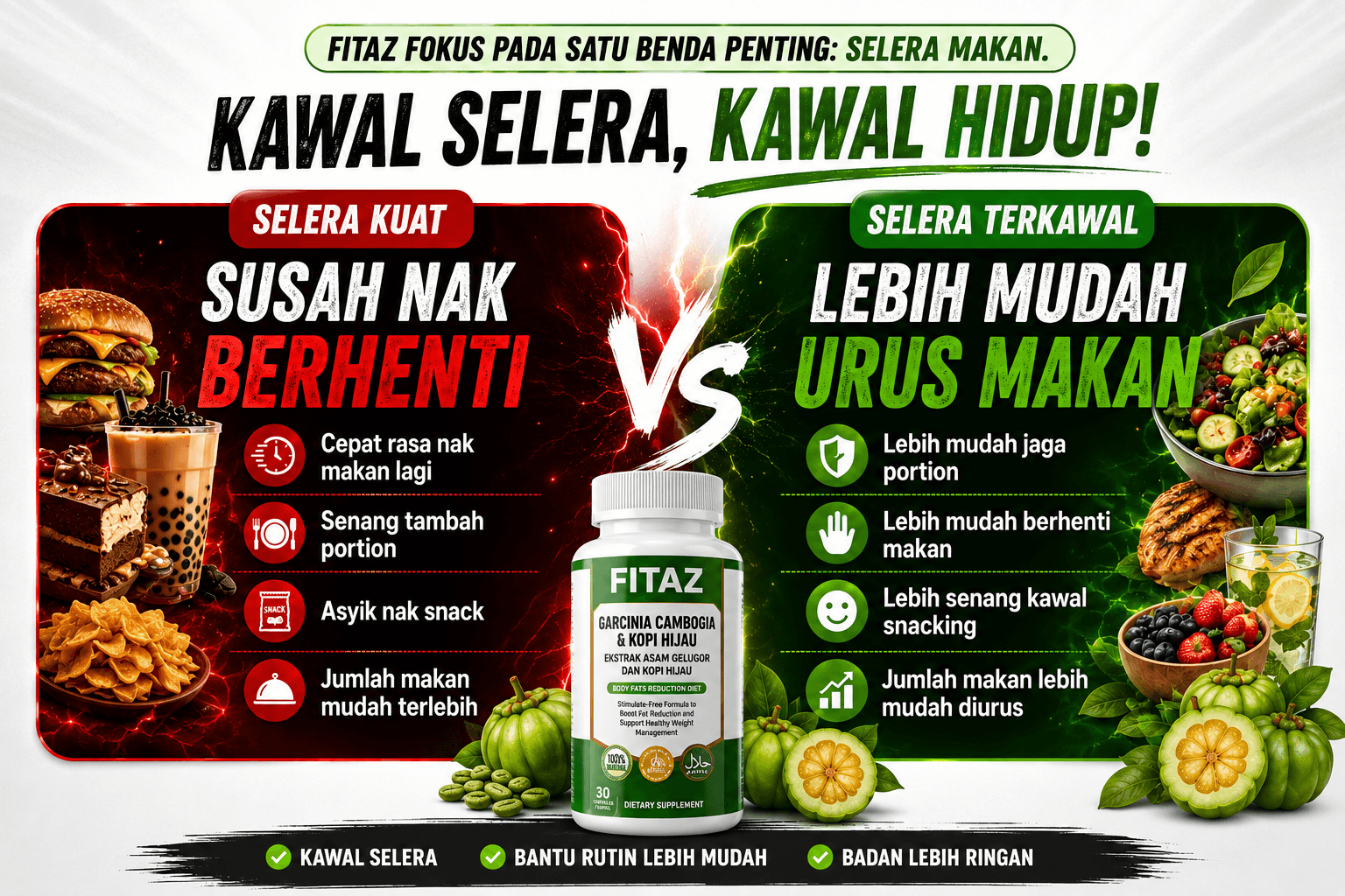 Selera Kuat vs Selera Terkawal